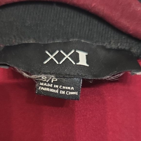 Forever 21 Burgundy Satin Bomber Jacket - Picture 2 of 6